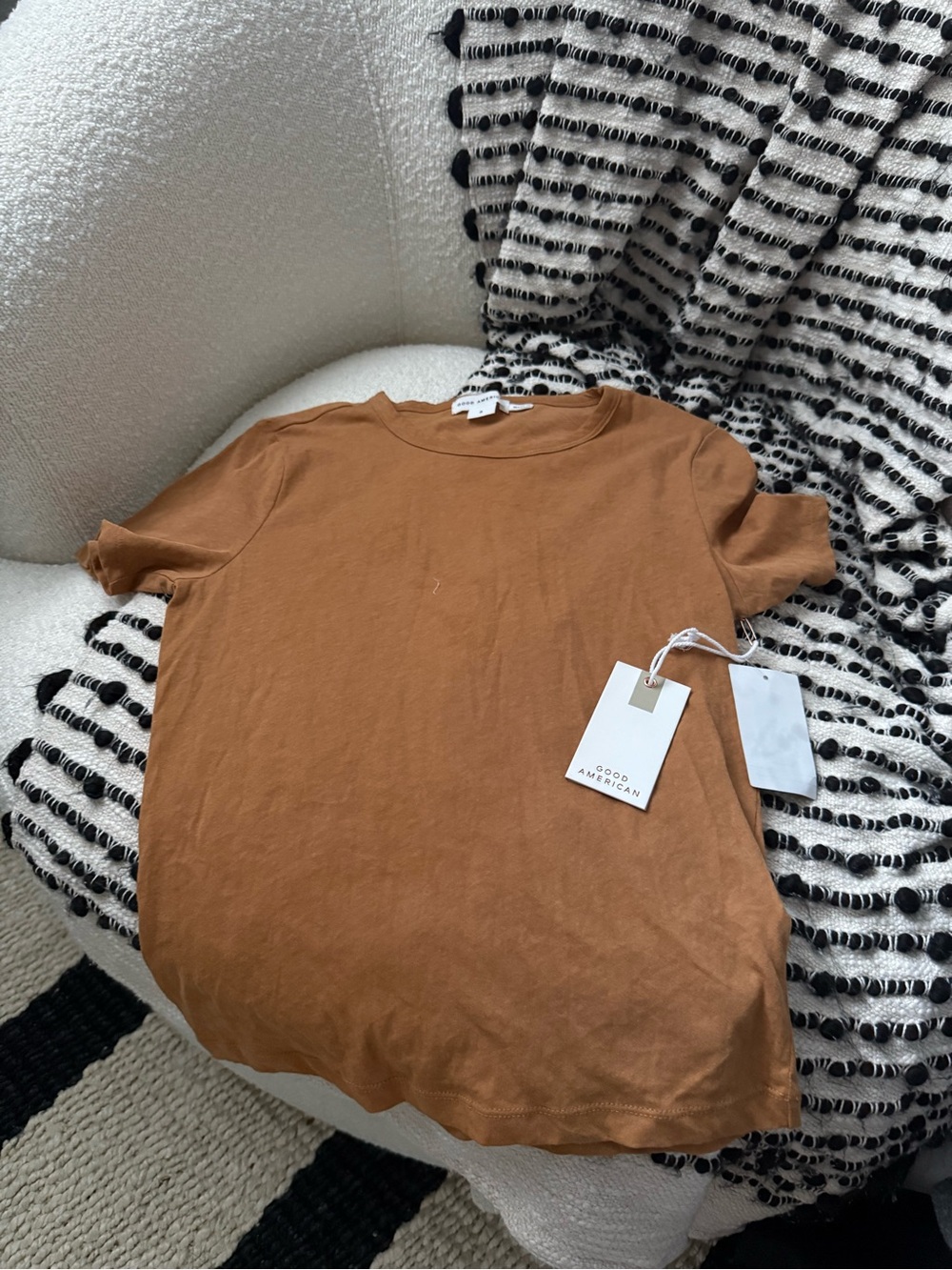 Good American T Shirt Women's Small Rustic Short Sleeve NWT